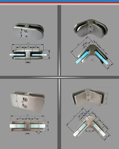 Portavetro acciaio inox connettore V2A / V4A morsetto vetro Glass Clamp inox angolo 90° - Foto 1 di 5