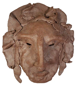 Kunst Keramik Ton Gesicht Kopf Wandkunst Figurale Skulptur Maske Künstler signiert - Bild 1 von 15