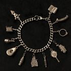 Vintage MCM Charm Chain Silvertone Bracelet