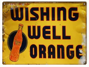 Vintage Style Metal Sign Wishing Well Orange Drink 9x12 - Picture 1 of 1