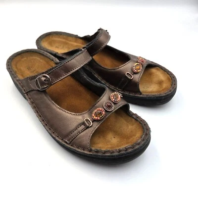 Sandalias Naot Mujer 38/7 Cuero Cobre Cuentas Ajustables Cómodas Zapatos Boho Foto 1 de 4