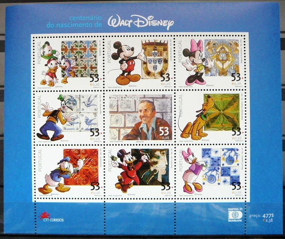 Portugal Miniature Sheet - Walt Disney animations 2001 - MNH. - Image 1 of 1