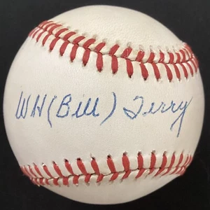 Bill Terry Signed Baseball ABG NY Giants HOF Autograph Last NL 400 Hitter JSA - Picture 1 of 8