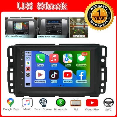 For Chevrolet Malibu 2008-2012 Android 13 Apple CarPlay Car Stereo Radio GPS Nav - Image 1 of 4