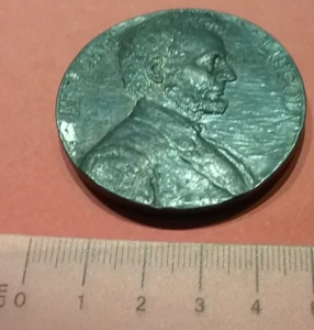 (Pgasteelers1) Lincoln Essay Medaille 1909 verliehen von Cincinnati Post versilbert 51 mm - Bild 1 von 2