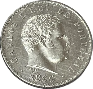 Portugal 500 Reis plata 1899 Rey CARLOS  I - Picture 1 of 2