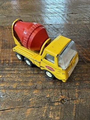 Vintage TONKA Mini Cement Mixer Truck - Yellow & Red Pressed Metal Retro Toy - Image 1 of 4