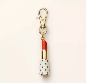 Lipstick Bag Charm Keychain - kate spade new york x Target Cream/Black/Red (NEW) - Picture 1 of 4