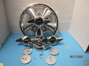 4 CRAGAR SS CENTER CAPS 2 BAR SPINNERS  UNI LUG WHEELS 14 15 B/SILBOW - Picture 1 of 1