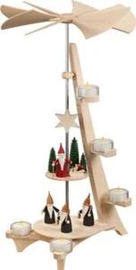 Pyramid L Shape 2 Floors Motif Mountain Elves and Christmas Elves 31x50x27cm NEW - Picture 1 of 1
