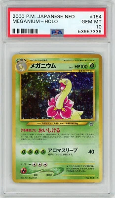 2000 Pokemon Japanese Neo Genesis #154 Meganium - Holo PSA 10 GEM MINT - Image 1 of 2