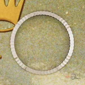 Originale Lady Rolex Datejust 26 mm 79174 69174 lunetta scanalata oro bianco 18 carati #D8 - Foto 1 di 6