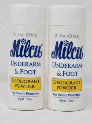 Milcu 2-in-One Underarm & Foot Deodorant Powder 80g (Lot of 2) - Image 1 of 2