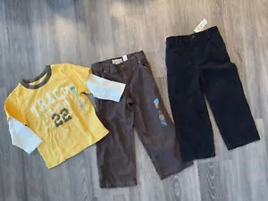 Childrens Place Jeans Pants Boys Size 4 Corduroy Adjustable Waist Cargo Lot NWT - Picture 1 of 9