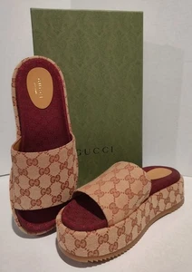 Gucci Damen Angelina Plateau Pantoletten Sandalen Monogramm gepolstert Größe 40 - Bild 1 von 14