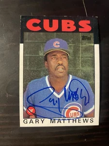 1986 Topps #485 Gary Matthews Chicago Cubs Signed Card Autographed - Picture 1 of 1