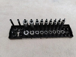 Craftsman USA 1/4" Drive 6 Pt Sockets SAE Shallow & Deep on Hansen Tray - Picture 1 of 4