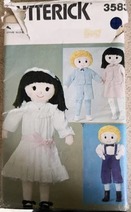 BOY & GIRL DOLLS with CLOTHES by Butterick - Picture 1 of 4