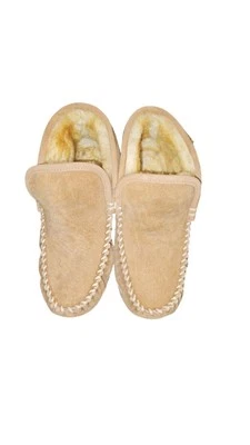 L.L. Zapatillas de mocasín Bean para mujer 9 anchas marrón gamuza piel de oveja Wicked Good Foto 1 de 4