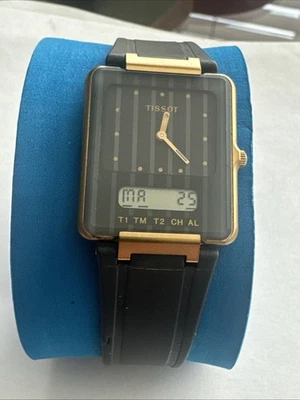 Tissot Twotimer Vintage Analog Digital Watch 1986 Unisex 32mm Rare - Image 1 of 4