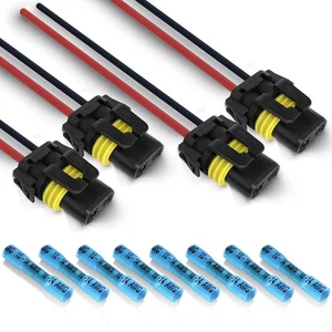 9005 9006 Pigtail Sockets Female Wiring Harness Headlight Plug for Headlights... - Picture 1 of 7