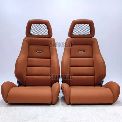 【1 PAIR】VINTAGE AUTHENTIC RECARO LSC BURNT ORANGE【CUSTOMS MAY APPLY】 - Image 1 of 4