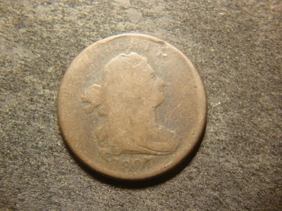 1807 Full dated Draped Bust Half Cent Decent Flan IAX - Image 1 of 3