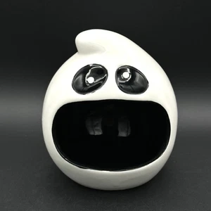 Halloween White Ceramic Ghost Candy Bowl Dish Open Mouth Decor - Picture 1 of 10