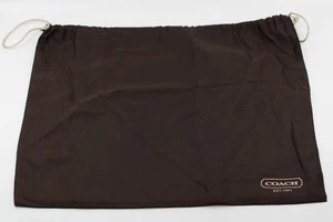 100% Authentic COACH Handbag Dust Bag Sillky Brown Drawstring Logo GG 23" x 19" - Picture 1 of 2