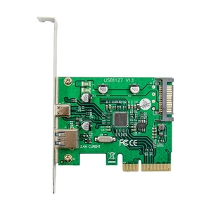 PCI Express to USB 3.1 Gen 2 Type A+Type C Expansion Card ASM1142 10 Gbps New - Picture 1 of 4