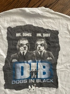 VTG Big Dogs T Shirt Men XL Men In Black Movie Promo Parody DIB 1997 Fade Stain - Picture 1 of 9