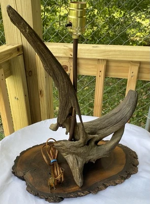 "Lámpara de mesa rústica de madera a la deriva granja exterior sin pantalla 17"" de alto decoración rural" Foto 1 de 4