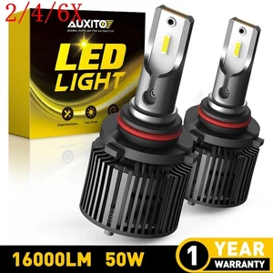 2/4/6X 9005 HB3 LED Headlight Bulbs High Beam Low 6000K White Fanless Bright - Picture 1 of 35