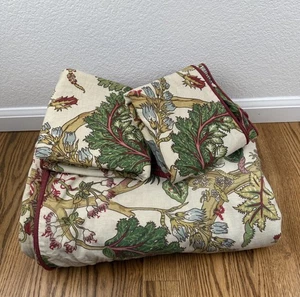 Pottery Barn Wells Palampore Queen Duvet Standard Pillow Shams Cotton/Linen EUC - Picture 1 of 6