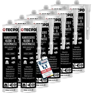 10x370g TECPO KAROSSERIE KLEBE und DICHTMASSE SCHWARZ KAROSSERIEKLEBER KLEBMASSE - Bild 1 von 6