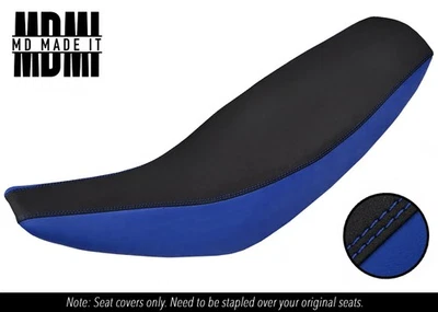 FUNDA ASIENTO VINILO AGARRE PERSONALIZADO NEGRO Y AZUL PARA SUZUKI DR 125 08-13 Foto 1 de 4
