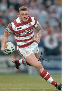Wigan Warriors Hand Signed Josh Charnley 12x8 Photo 8. - Picture 1 of 1