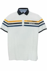 Kitaro Polo Shirt Camicia Uomo Maniche Corte Cotone Piquè Bianco Plusgröße - Foto 1 di 4