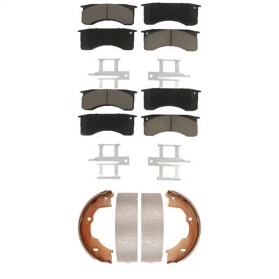 For GMC Chevrolet C5500 Kodiak Front Rear Ceramic Brake Pads & Parking Shoes Kit - Image 1 of 4