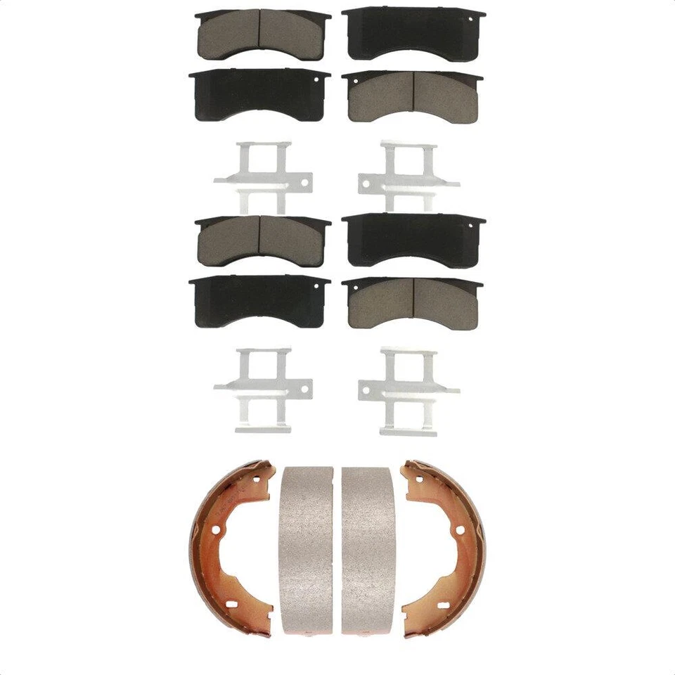 For GMC Chevrolet C5500 Kodiak Front Rear Ceramic Brake Pads & Parking Shoes Kit - Image 1 of 4
