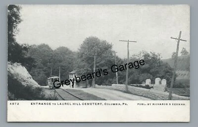 Trolley Entrance Laurel Hill Cemetery COLUMBIA PA Lancaster County Postcard 2 - Image 1 of 2