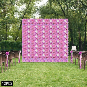 12 Stück Künstliche Seide Rose Blumen 3D Hintergrund Wand für Hochzeit Party Dekoration - Bild 1 von 10