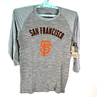San Francisco Giants Womens MLB  Woven Embroidered Jersey Gray 3/4 Sleeve SZ XL - Image 1 of 4