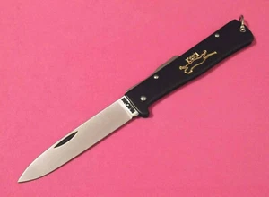 OTTER-Messer MERCATOR L154 Black Cat carbon lockback knife 4 3/8" closed Germany - Picture 1 of 8