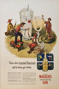 1941 Hiram Walkers distilled london dry gin Vintage Ad imported botanicals - Picture 1 of 1