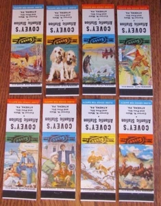 1950s COMPLETE SET OF 8 MATCHCOVERS: COVEY'S ATLANTIC GAS STATION ATHENS, PA L1 - Picture 1 of 1