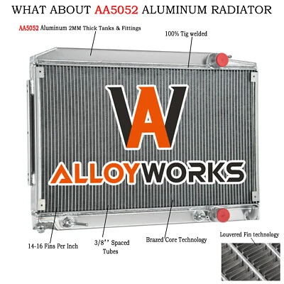 #1075011701 2 Rows Radiator fit 1980-1985 Mercedes-Benz R107 380 SL/C107 380 SLC Foto 1 de 4