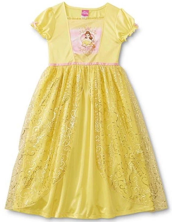 Disney Belle Nightgown Girl's Beauty and The Beast Costume Dress Pajamas Size 6