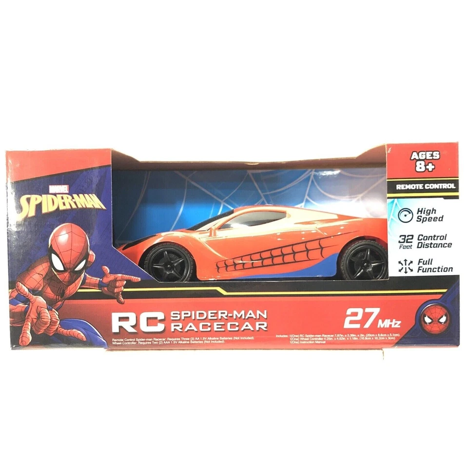 Spider-Man carro de corrida controle remoto alta velocidade 32 pés distância função completa idades 8+ Marvel - Imagem 1 de 4