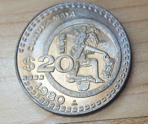 1980 Mexico 20 Pesos Mayan Culture Unc. - Picture 1 of 2